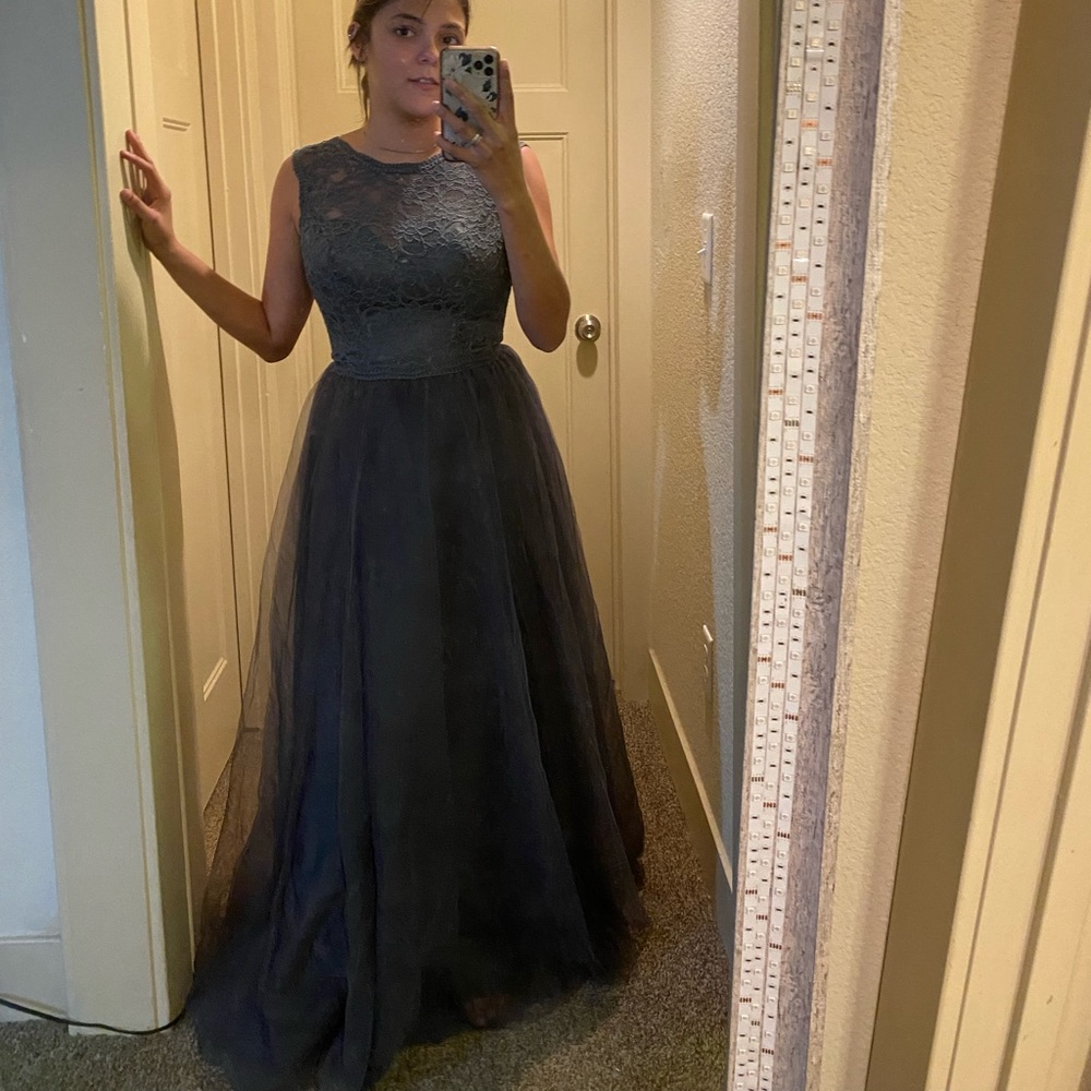 Gray bridesmaid dress